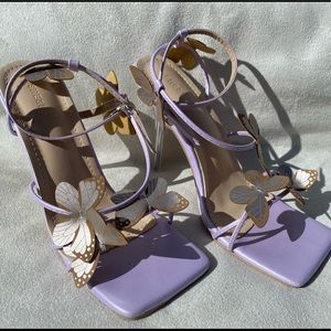 Light purple butterfly heels